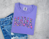 Purple Floral Mama T-Shirt and Sweatshirt