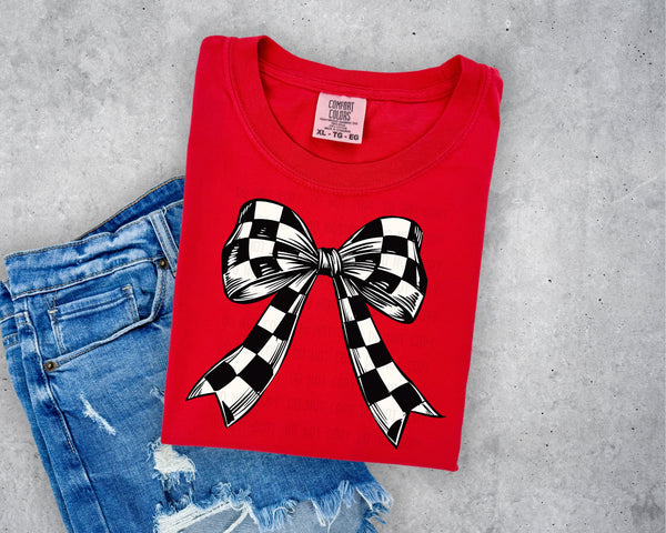 Checkered Bow T-Shirt