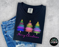 Rainbow Brushstroke Christmas Trees T-Shirt and Sweatshirt