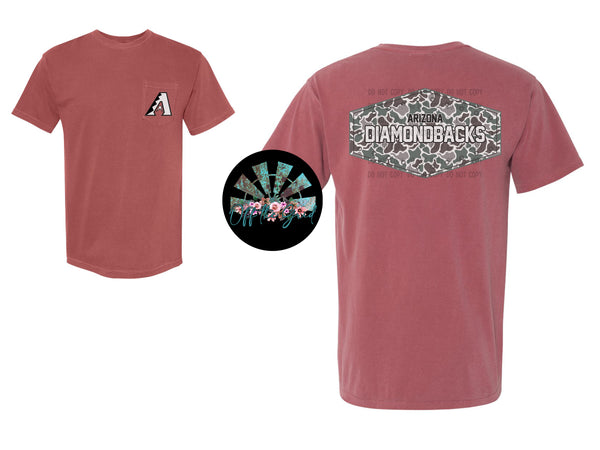 Retro Camo AZ Diamond backs (Front and Back) PNG Digital Design