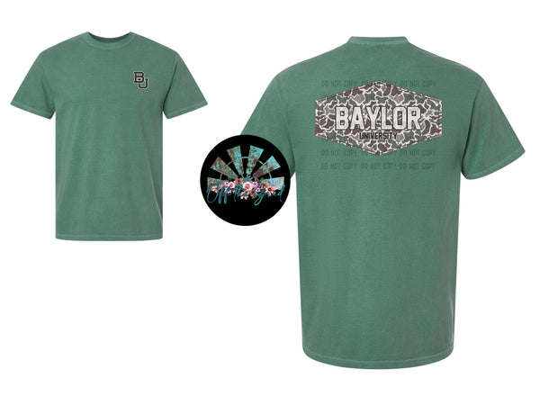 Retro Camo Baylor (Front and Back) PNG Digital Design