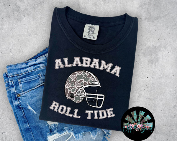 Retro Camo AL Roll Tide Helmet PNG Digital Design