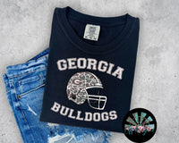 Retro Camo GA Bulldogs Helmet PNG Digital Design
