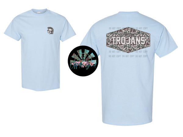 Retro Camo Telfair County Trojans T-Shirt and Sweatshirt