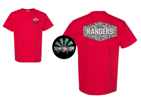 Retro Camo TX Rangers (Front and Back) PNG Digital Design