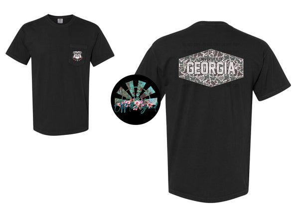 Retro Camo UGA (Front and Back) T-Shirt and Sweatshirt