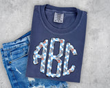 Retro Pastel USA Monogram Short Sleeve T-Shirt