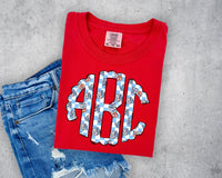 Retro Pastel USA Monogram Short Sleeve T-Shirt
