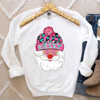 Retro Pink Merry Santa T-Shirt and Sweatshirt