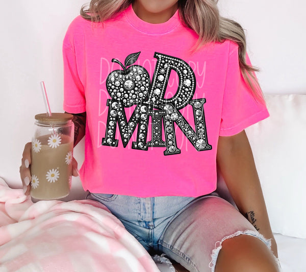 Rhinestone Admin Short Sleeve T-Shirt