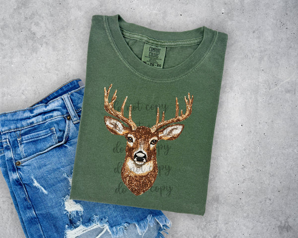 Faux Sequin Deer T-Shirt and Sweatshirt