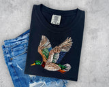 Faux Sequin Flying Duck T-Shirt and Sweatshirt