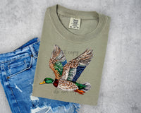 Faux Sequin Flying Duck T-Shirt and Sweatshirt