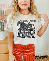 Rhinestone Language Arts Teacher Short Sleeve T-Shirt