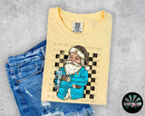 Blue Car Santa T-Shirt and Sweatshirt