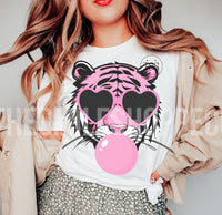 Bubble Gum Groovy Tiger Adult T-Shirt