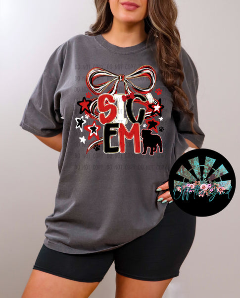 Sic Em Bow T-Shirt and Sweatshirt
