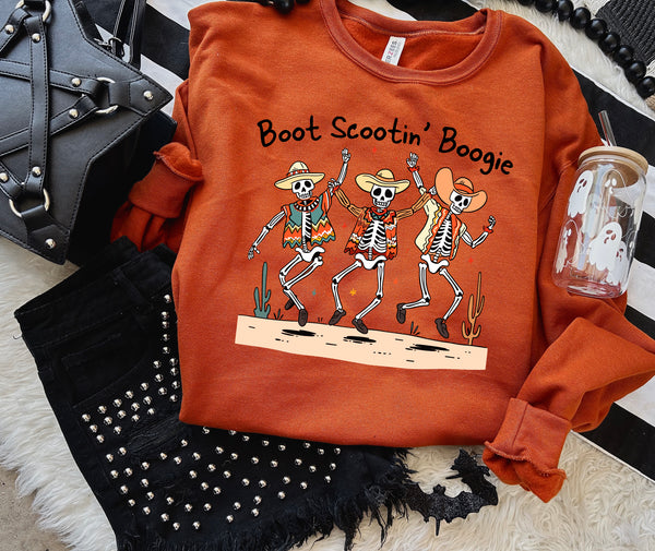 Skeleton Boot Skootin' Boogie T-Shirt and Sweatshirt
