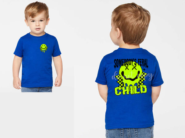 KIDS Somebody's Feral Child Neon Yellow T-Shirt