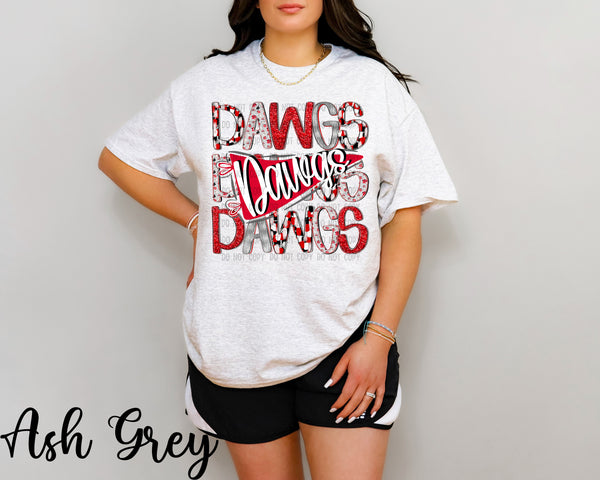 Stacked Brushstroke Dawgs T-Shirt and Sweatshirt