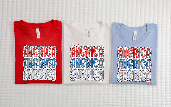 Stacked Dalmatian America Short Sleeve T-Shirt