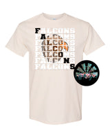 Stacked Falcons with Mascot (Brown Falcon with Black Letters) PNG Digital Download