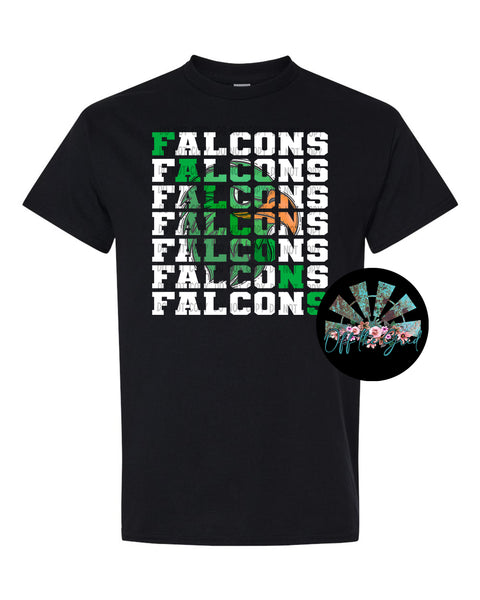 Stacked Falcons with Mascot (Green Falcon) PNG Digital Download