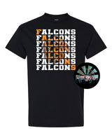 Stacked Falcons with Mascot (Orange Falcon) PNG Digital Download