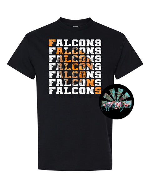 Stacked Falcons with Mascot (Orange Falcon) PNG Digital Download
