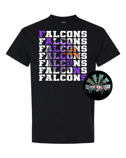 Stacked Falcons with Mascot (Purple Falcon) PNG Digital Download