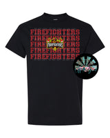 Faux Glitter Stacked Firefighters PNG Digital Design