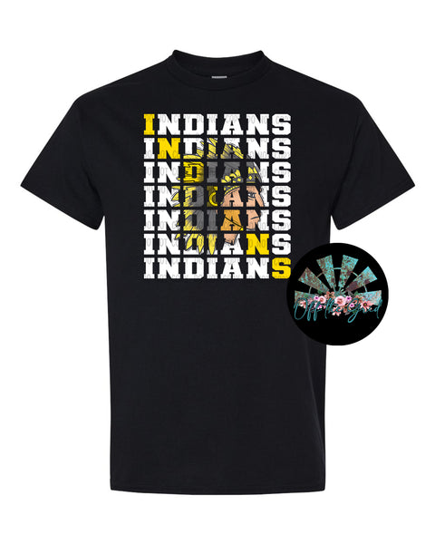 Stacked Indians with Mascot (Yellow Indian) PNG Digital Download