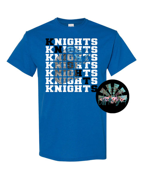 Stacked Knights with Mascot (Blue) PNG Digital Download