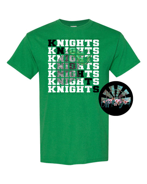 Stacked Knights with Mascot (Green) PNG Digital Download