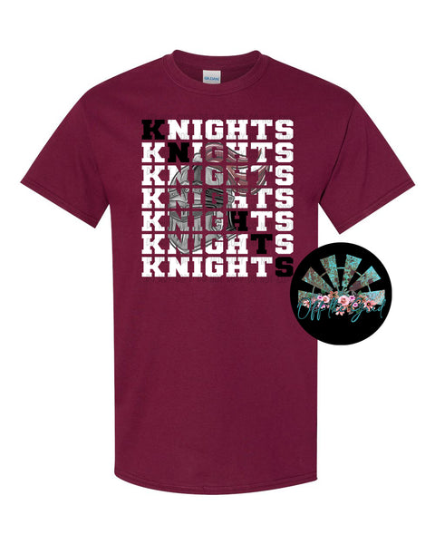 Stacked Knights with Mascot (Maroon) PNG Digital Download