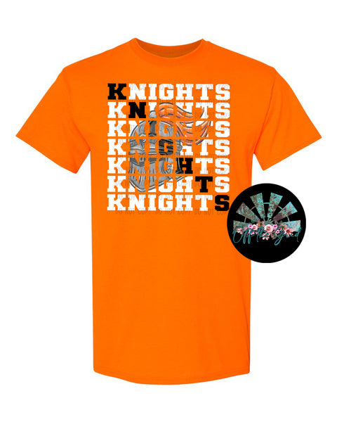 Stacked Knights with Mascot (Orange) PNG Digital Download