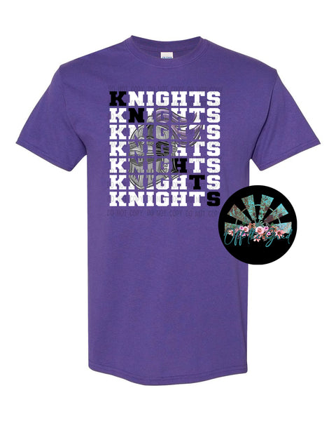 Stacked Knights with Mascot (Purple) PNG Digital Download