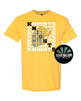 Stacked Knights with Mascot (Yellow) PNG Digital Download