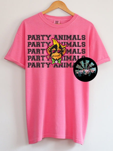 Stacked Faux Glitter Party Animals PNG Digital Design