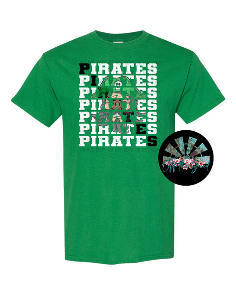 Stacked Pirates with Mascot (Green) PNG Digital Download