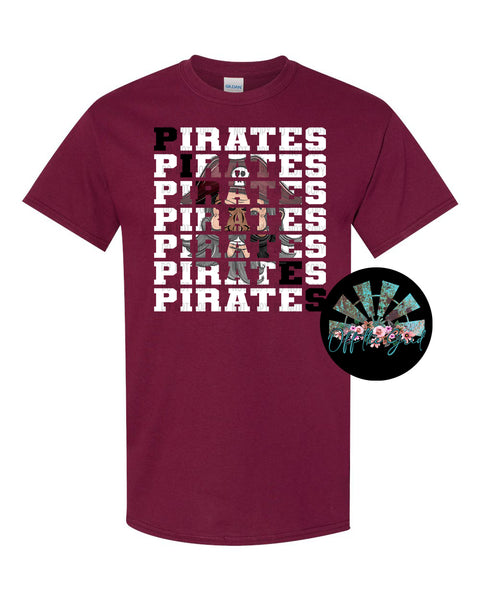 Stacked Pirates with Mascot (Maroon) PNG Digital Download