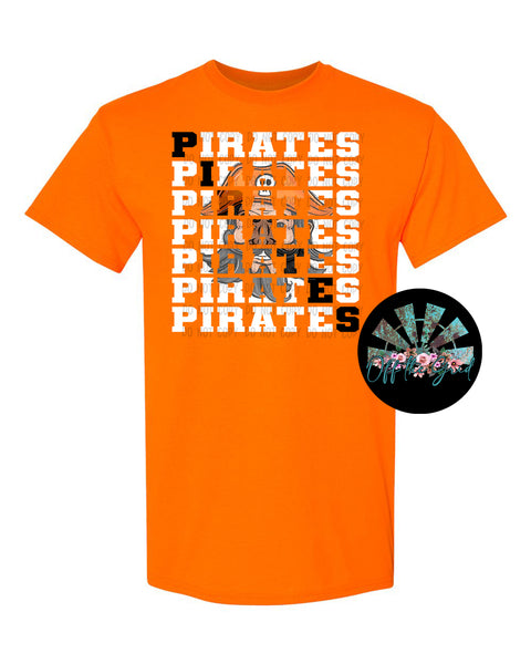 Stacked Pirates with Mascot (Orange) PNG Digital Download
