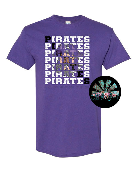 Stacked Pirates with Mascot (Purple) PNG Digital Download