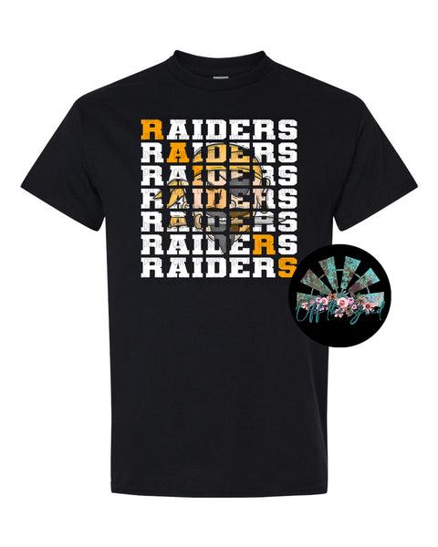 Stacked Raiders with Mascot #2 (Yellow Gold Raider) PNG Digital Download
