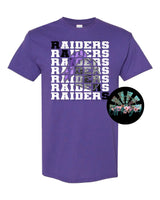 Stacked Raiders with Mascot (Purple Raider with B&W Letters) PNG Digital Download