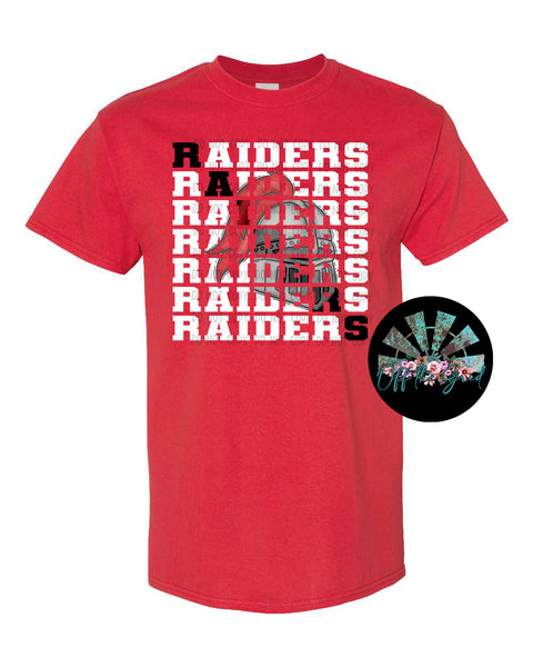 Stacked Raiders with Mascot (Red Raider with B&W Letters) PNG Digital Download