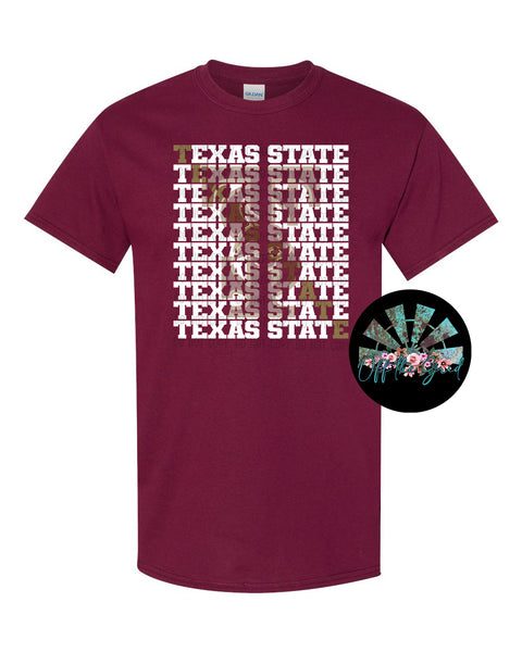 Stacked Texas State with Logo PNG Digital Download