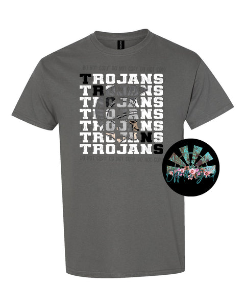 Stacked Trojans with Mascot (Trojan Black) PNG Digital Download