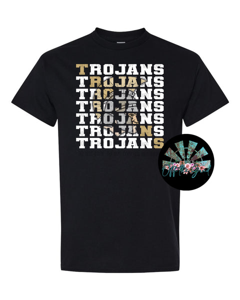 Stacked Trojans with Mascot (Trojan Gold) PNG Digital Download