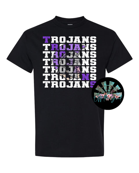 Stacked Trojans with Mascot (Trojan Purple) PNG Digital Download